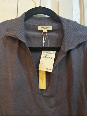 NWT! Max Studio Blue knit shirt